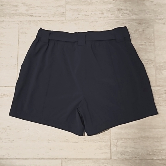 Athleta Destination Navy Blue High Waist Casual Shorts with Belt sz 14 - Picture 3 of 6